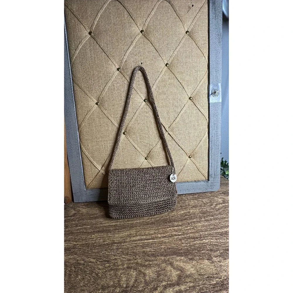 The Sak Small Hand Crocheted Flap Crossbody Shoulder Bag